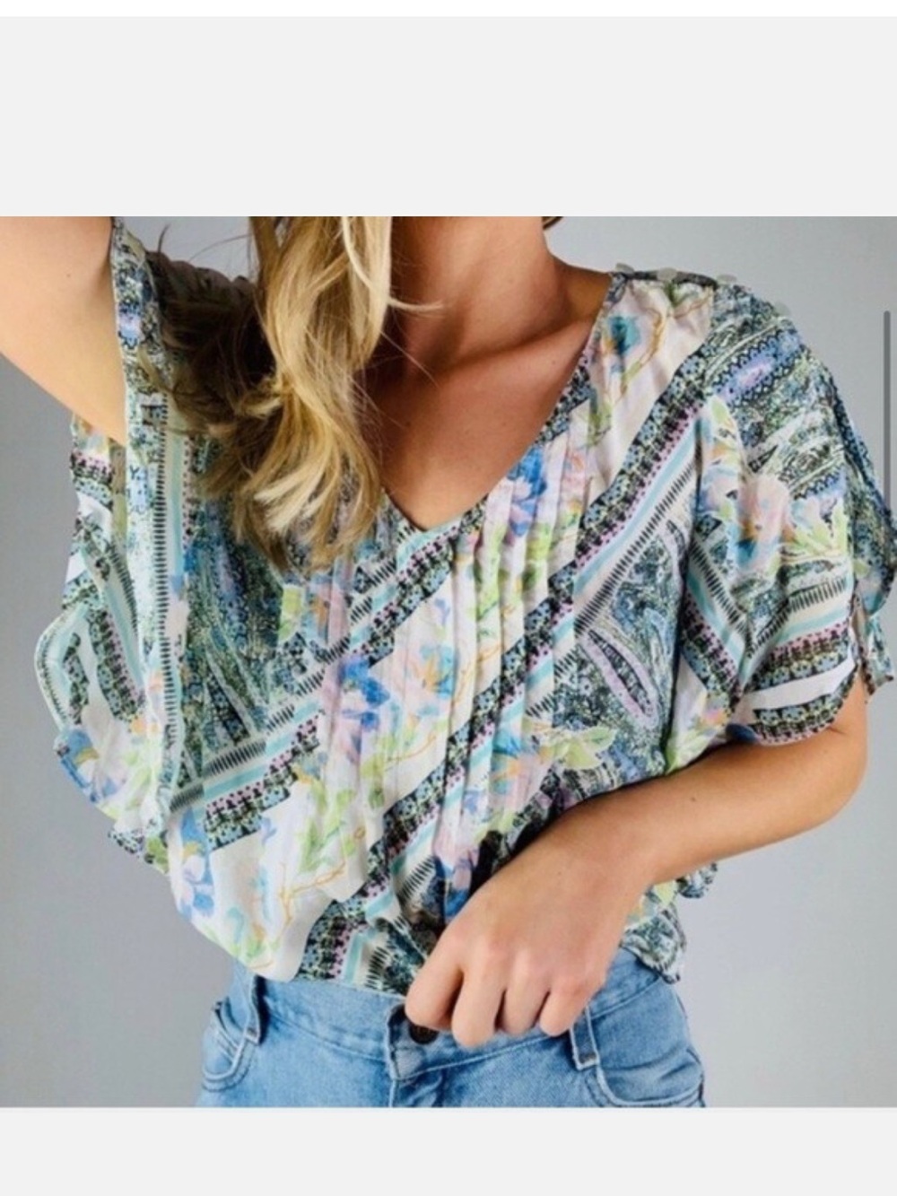 Maeve Anthropologie Maya Flutter Sleeve Top Size 10